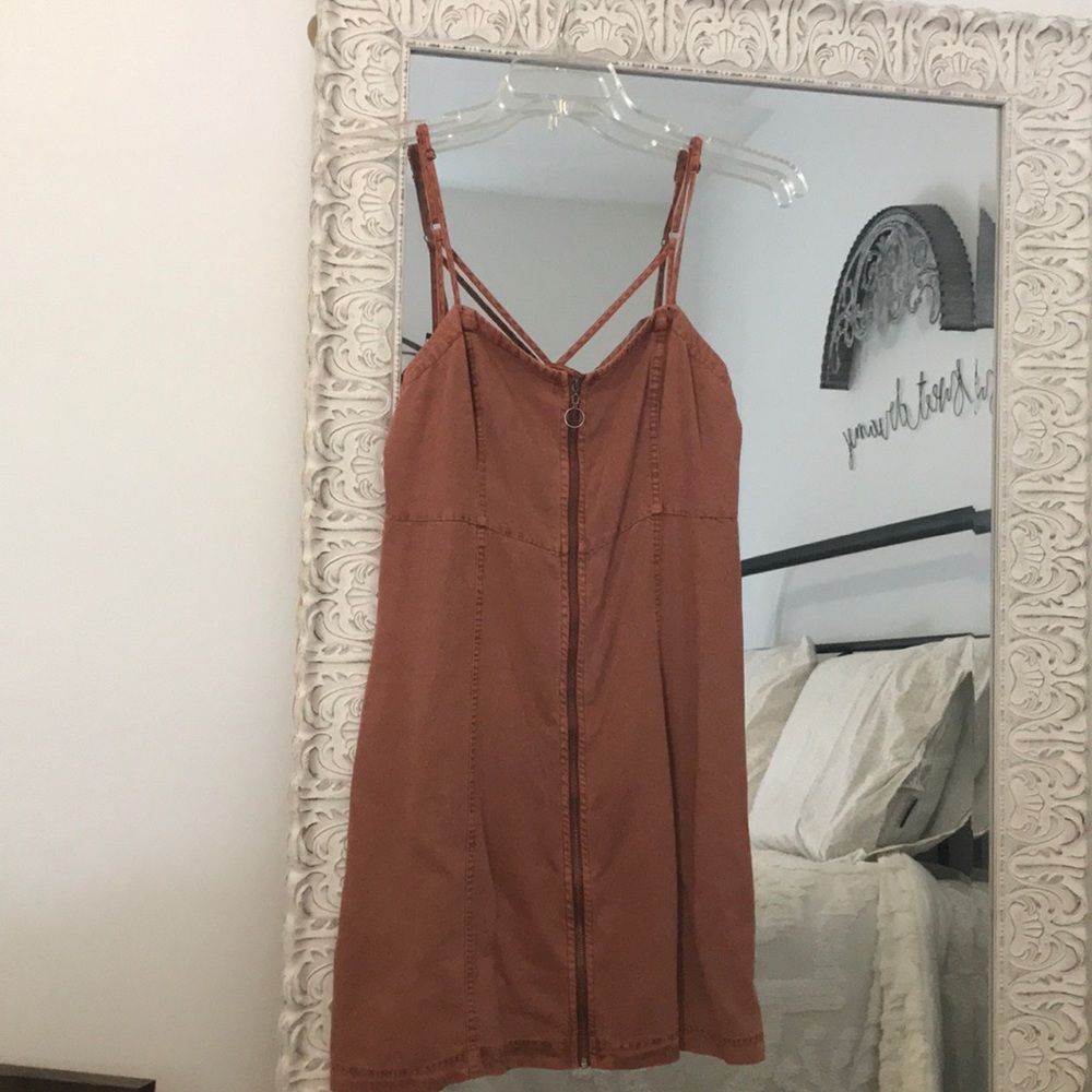 Abercrombie Rust Mini Zipper Dress